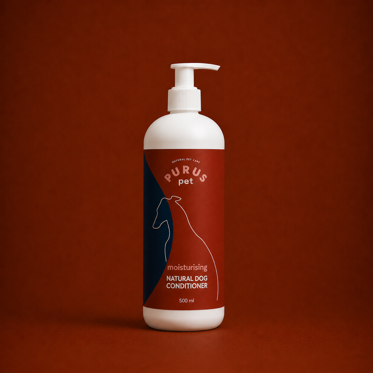 Close-up of the PURUS conditioner bottle covered in foam
